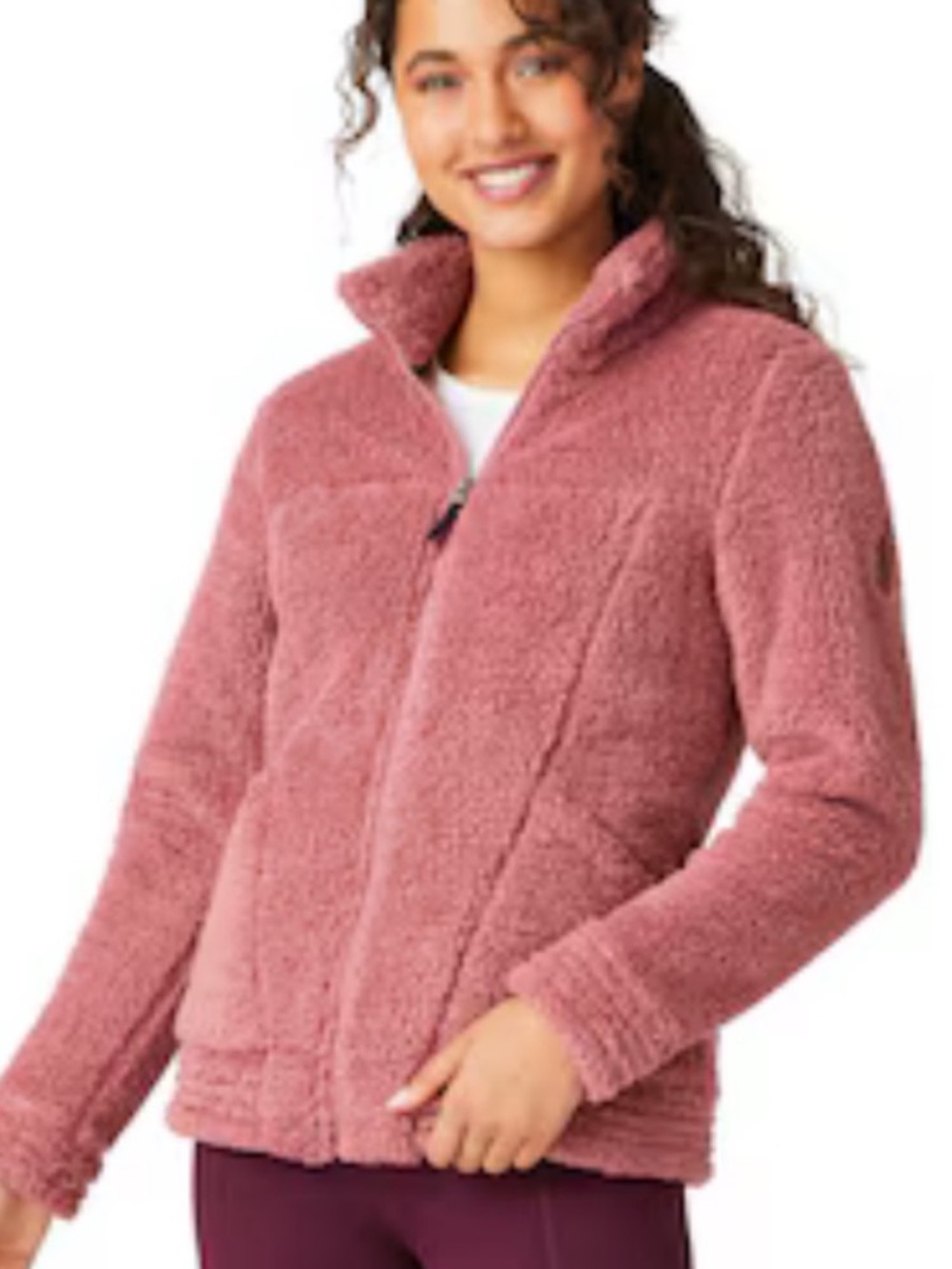 Free Country Sierra Butter Pile II Sherpa Jacket Pink Fleece Full Zip Large